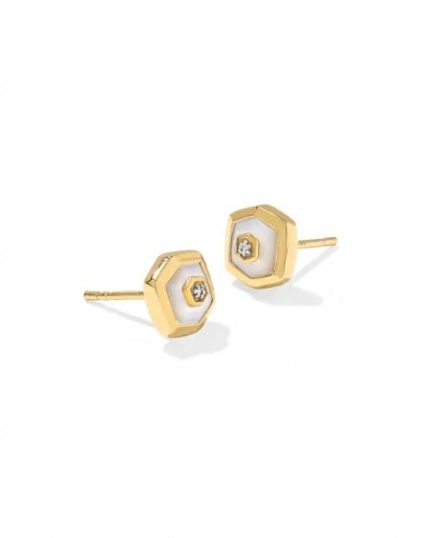 Davie 18k Gold Vermeil Stone Stud Earrings