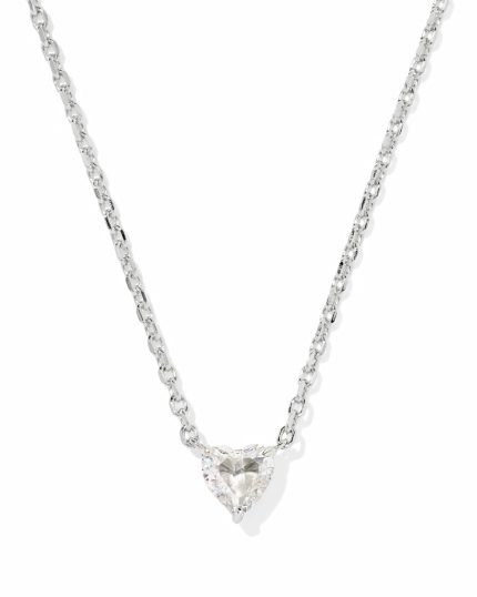 Ayla Heart Silver Short Pendant Necklace