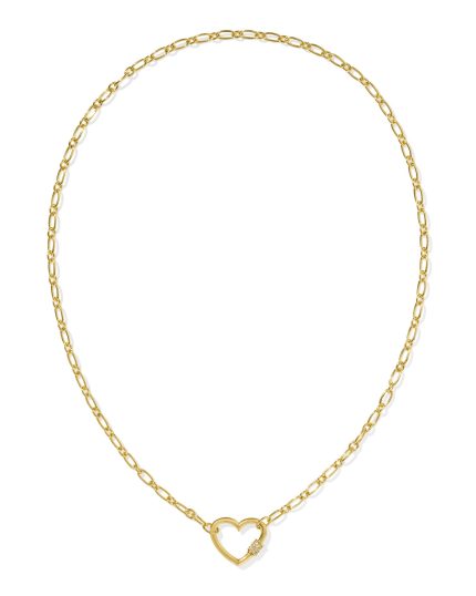 Bristol 18k Gold Vermeil Heart Pendant Necklace in White Topaz
