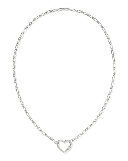 Bristol Sterling Silver Heart Pendant Necklace in White Topaz