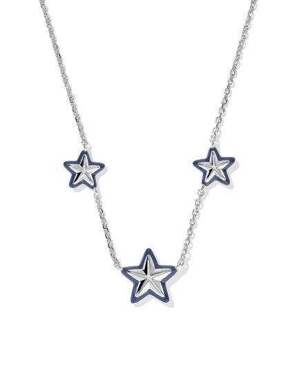 Cassidy Silver Enamel Frame Strand Necklace