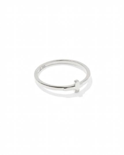 Cross Inline Band Ring in Sterling Silver