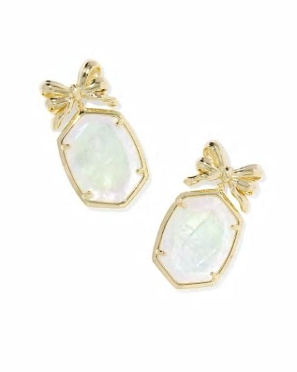 Daphne Bow Gold Drop Earrings 