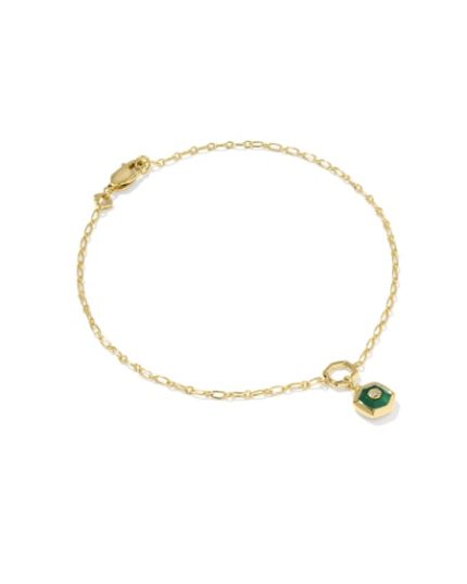 Davie 18k Gold Vermeil Stone Link and Chain Bracelet 
