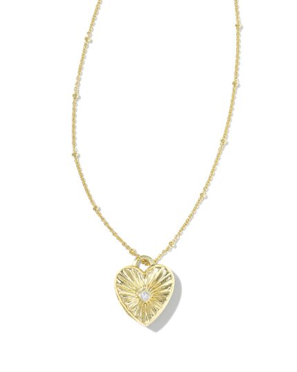 Meredith 18k Gold Vermeil Locket Necklace in White Topaz