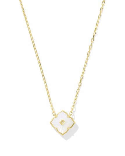 Dira 18k Gold Vermeil Carved Stone Pendant Necklace