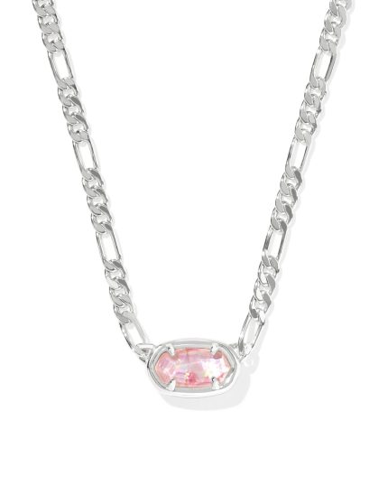 Elisa Silver Figaro Chain Short Pendant Necklace