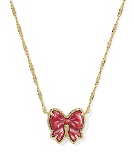 Haley Bow Gold Short Pendant Necklace 