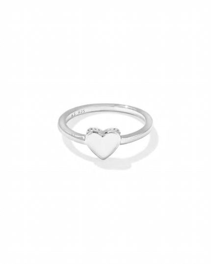 Jasmine Heart Band Ring in Sterling Silver