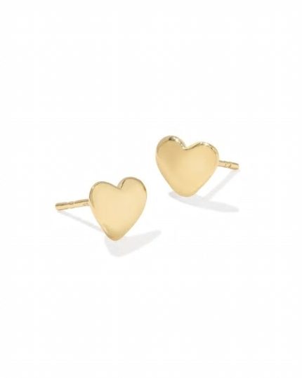 Jasmine 18k Gold Vermeil Small Heart Stud Earrings