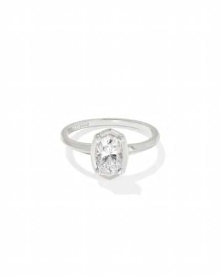 1 ct Lab Grown White Diamond Custom Elisa Statement Ring in 14k White Gold