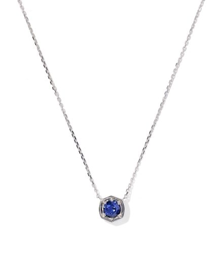 0.36 ct Lab Grown Gemstone Short 14k White Gold Pendant 