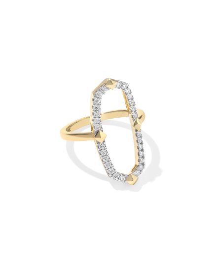 0.36 ct Lab Grown White Diamond Astrid 14k Yellow Gold Open Frame Ring 