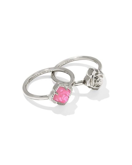 Mallory Rose Silver Ring Set