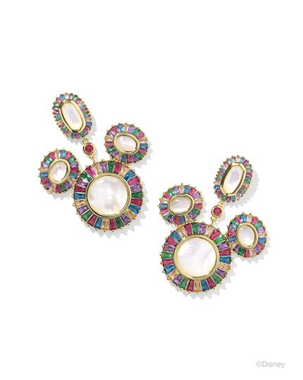 Disney | Kendra Scott Gold Mickey Mouse Crystal Frame Statement Earrings in Multi Mix