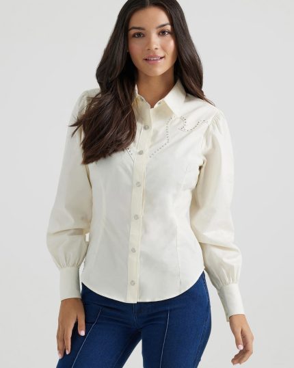 Wrangler® x Yellow Rose by Kendra Scott Puff Sleeve Rodeo Shirt