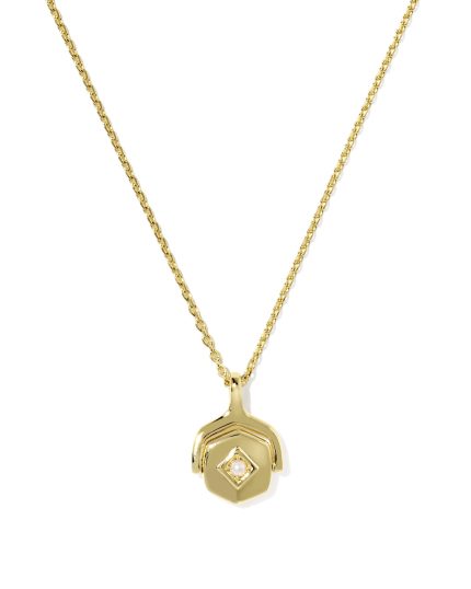 Reversible Davie 18k Gold Vermeil Short Pendant Necklace 
