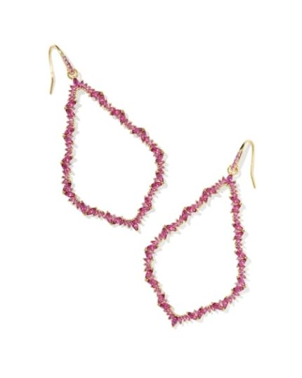 Sophee Gold Crystal Open Frame Earrings 