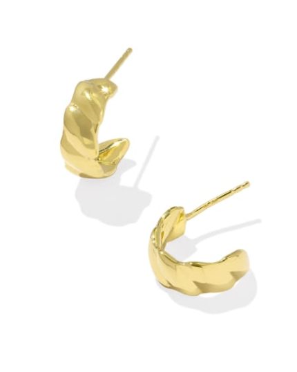 Tyler Wide Huggie Earrings in 18k Gold Vermeil