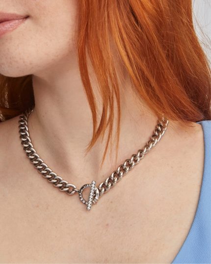 Whitley Chain Necklace in Vintage Silver