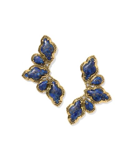 Abbie Vintage Gold Etch Frame Statement Earring
