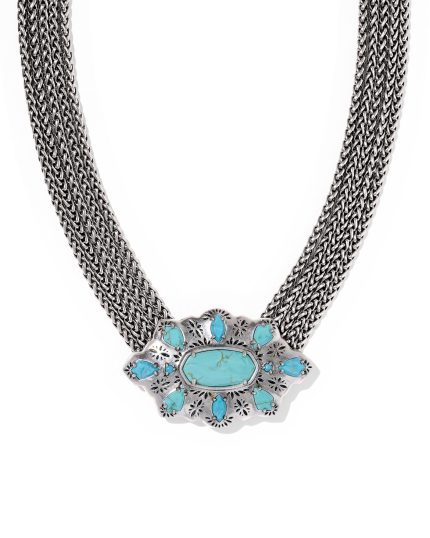 Bria Vintage Silver Statement Necklace