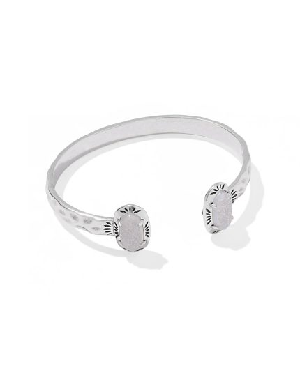 Elton Vintage Silver Etch Frame Cuff Bracelet