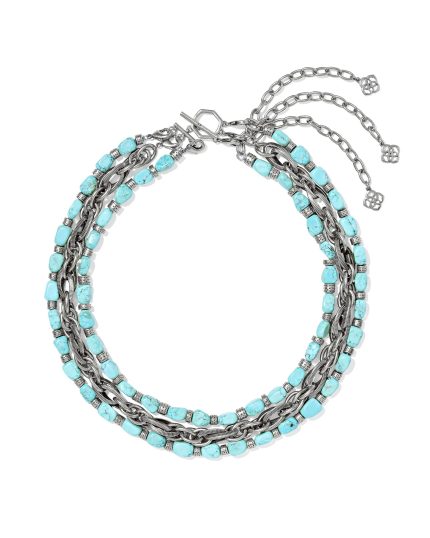 Melinda Vintage Silver Beaded Multi Strand Necklace