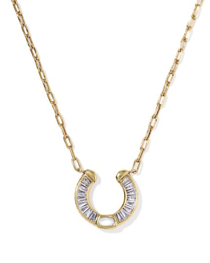 Noble Horseshoe Vintage Gold Short Pendant Necklace