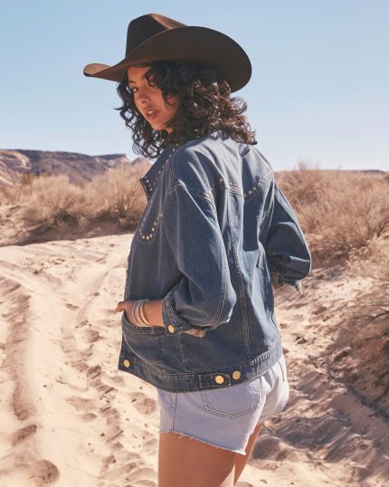 Wrangler® x Yellow Rose by Kendra Scott Studded Trucker Jacket