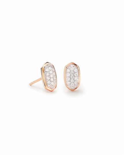 Amelee Earrings in Pave Diamond and 14k Rose Gold