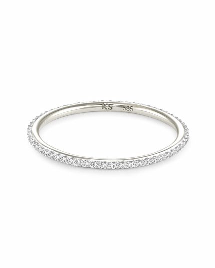 0.23 ct Angelina 14k White Gold Band Ring in White Diamond