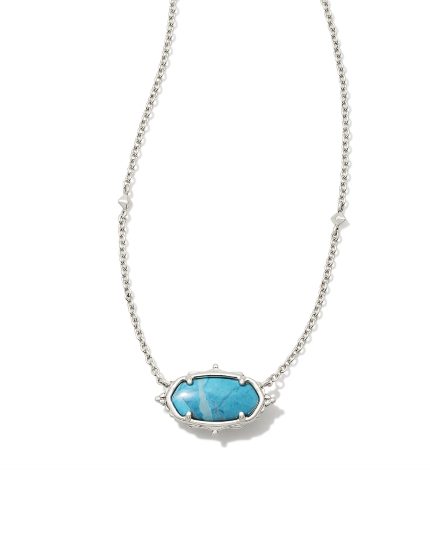 Baroque Elisa Vintage Silver Pendant Necklace in Variegated Dark Teal Magnesite