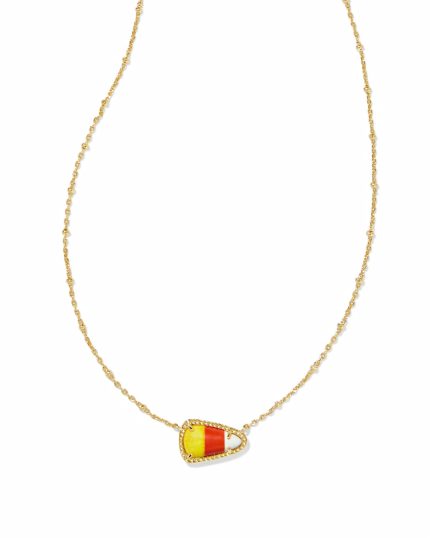 Candy Corn Gold Short Pendant Necklace in Candy Corn Magnesite