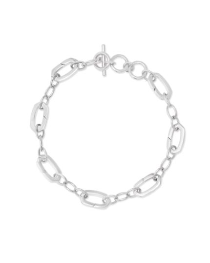 Link & Chain Charm Bracelet in Sterling Silver