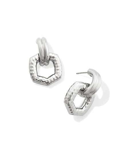 Davie Sterling Silver Open Frame Huggie Earrings