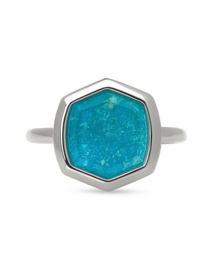 Davis Sterling Silver Cocktail Ring in Turquoise
