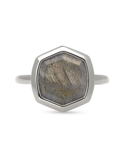 Davis Sterling Silver Cocktail Ring in Gray Labradorite