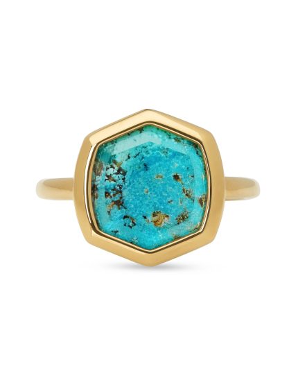 Davis 18k Gold Vermeil Cocktail Ring in Turquoise
