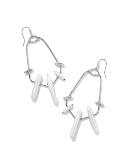 Eileen Silver Statement Earrings in Freshwater Cultured Pearl