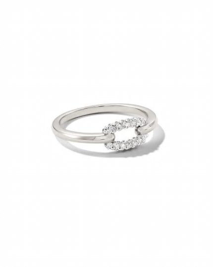 0.15 ct Elisa 14k White Gold Interlocking Band Ring in White Diamond