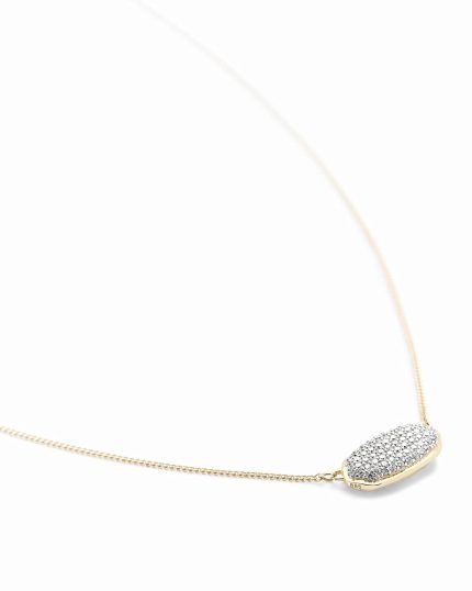 0.39 ct Elisa Pendant Necklace in Pave Diamond and 14k Yellow Gold