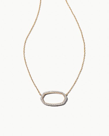 0.17 ct Elisa 14k Yellow Gold Open Frame Pendant Necklace in White Diamond