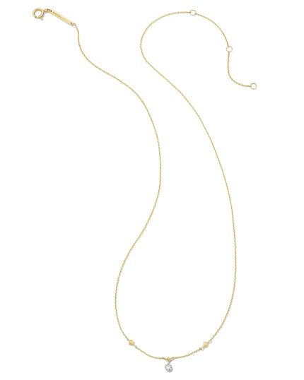 0.1 ct Floating Lab Grown White Diamond Pendant Necklace in 14k Yellow Gold