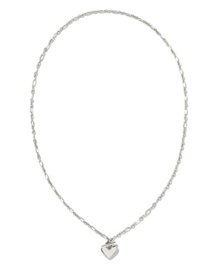 Heart Padlock Pendant Necklace in Sterling Silver