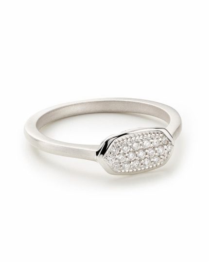 Isa Ring in Pave Diamond and 14k White Gold