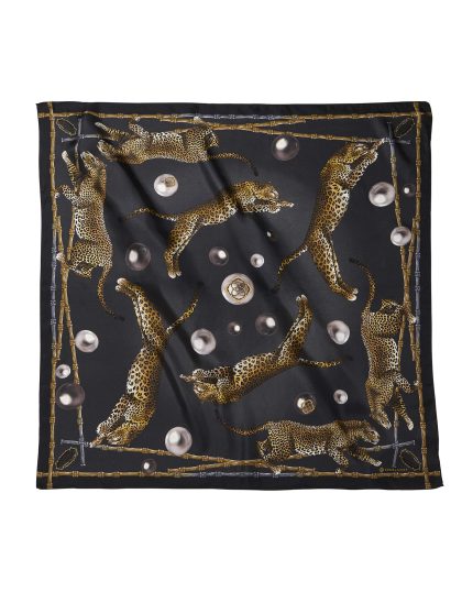 Jaguar Square Scarf in Black