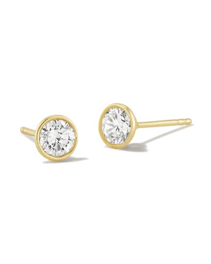0.26 ct Lab Grown White Diamond Audrey Stud Earrings in 14k White Gold