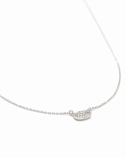 Marisa Pendant Necklace in White Diamond and 14k White Gold