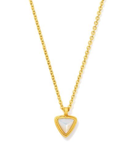 Morgan 18k Gold Vermeil Pendant Necklace in Ivory Mother-of-Pearl